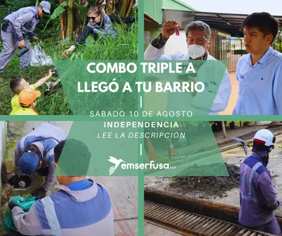 El barrio La Independencia,en la comuna Norte recibe este sábado 10 de agosto,la jornada del Combo Triple A de Emserfusa E.S.P.